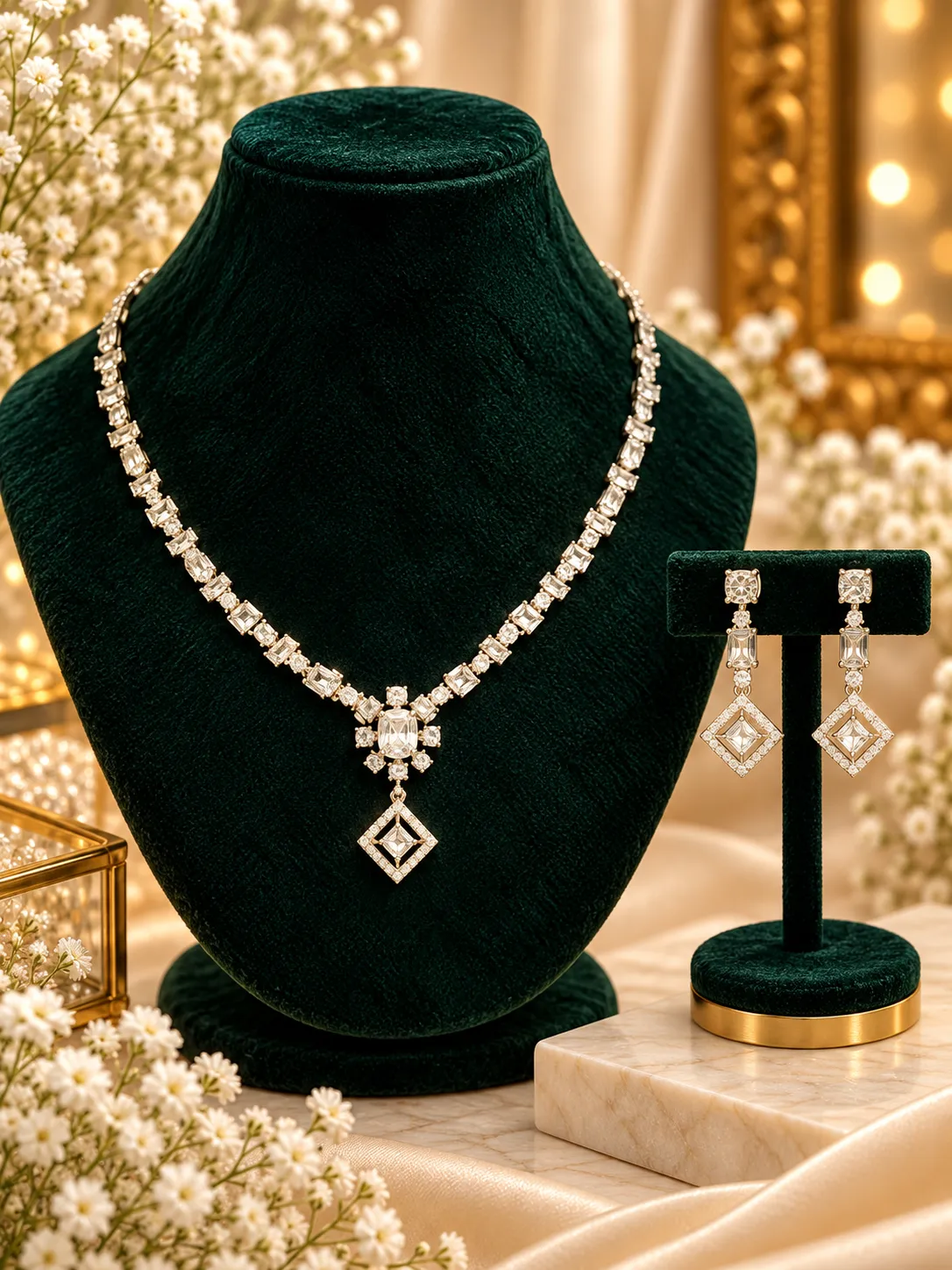 Necklace diamond curve